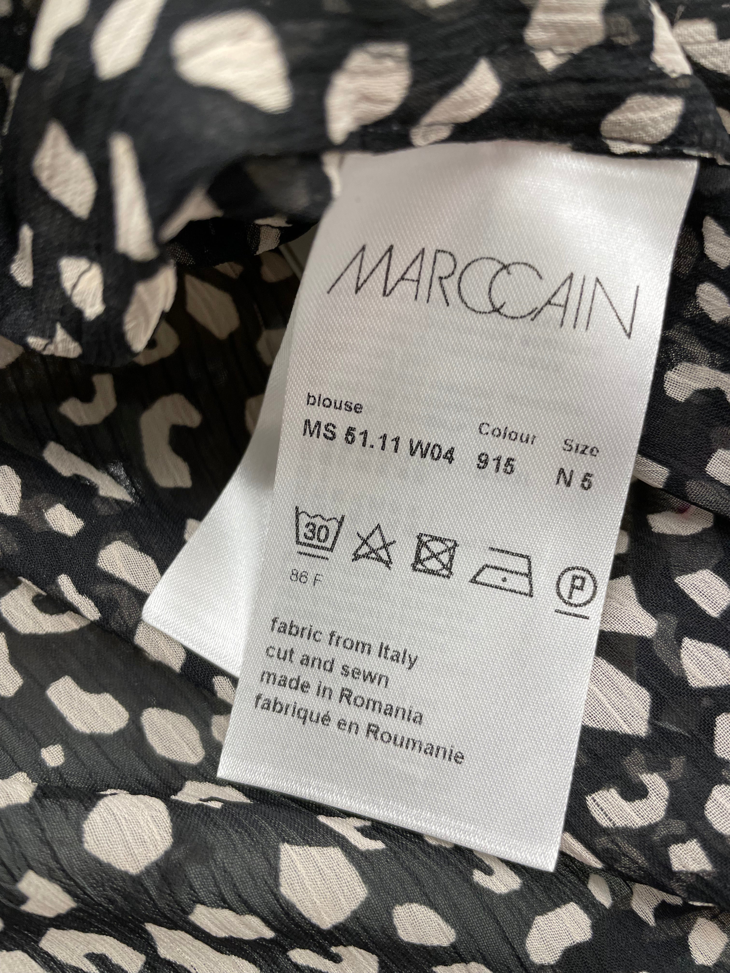 Marc Cain blouse tuniek voile zwart ecru maat 5 XL 42