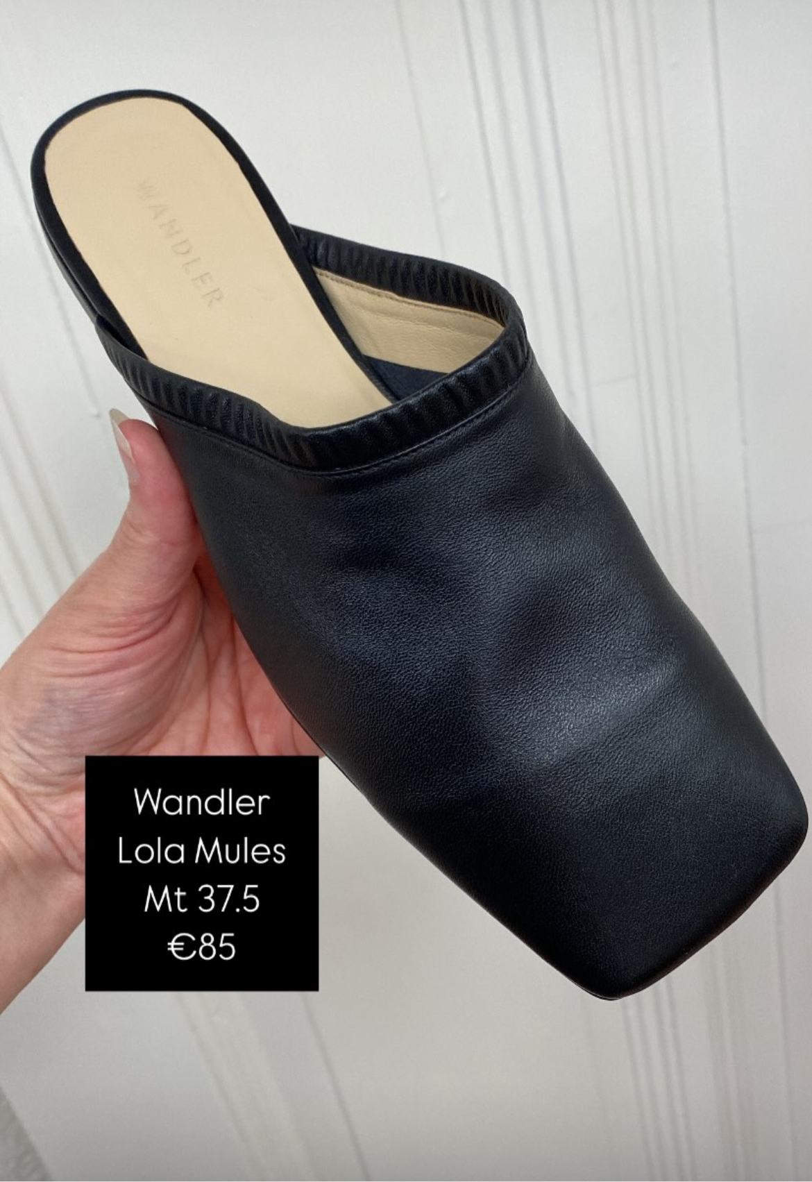 Wandler Lola mules slippers zwart kalfsleer maat 37.5/38