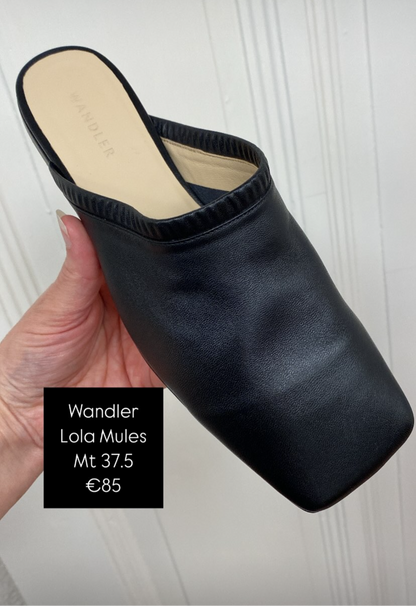 Wandler Lola mules slippers zwart kalfsleer maat 37.5/38