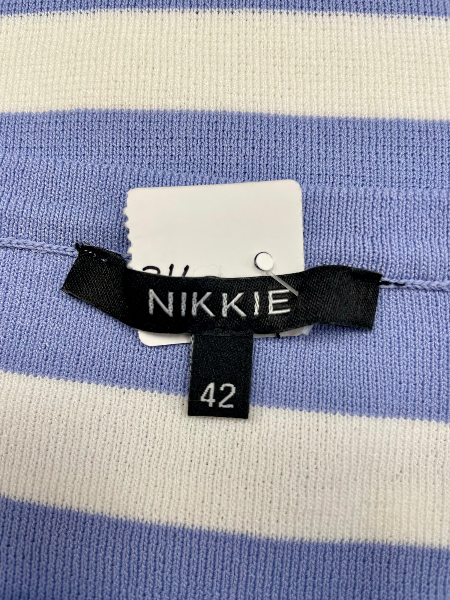 Nikkie trui top maat XL / L (40/42) blauw wit strepen