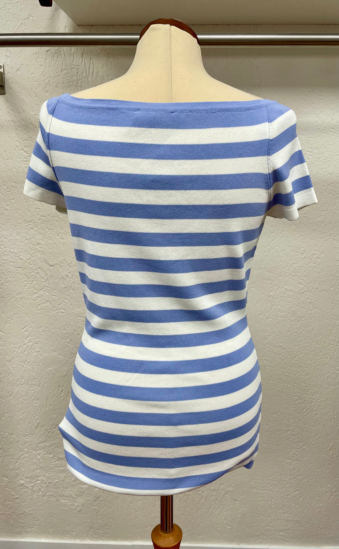 Nikkie trui top maat XL / L (40/42) blauw wit strepen