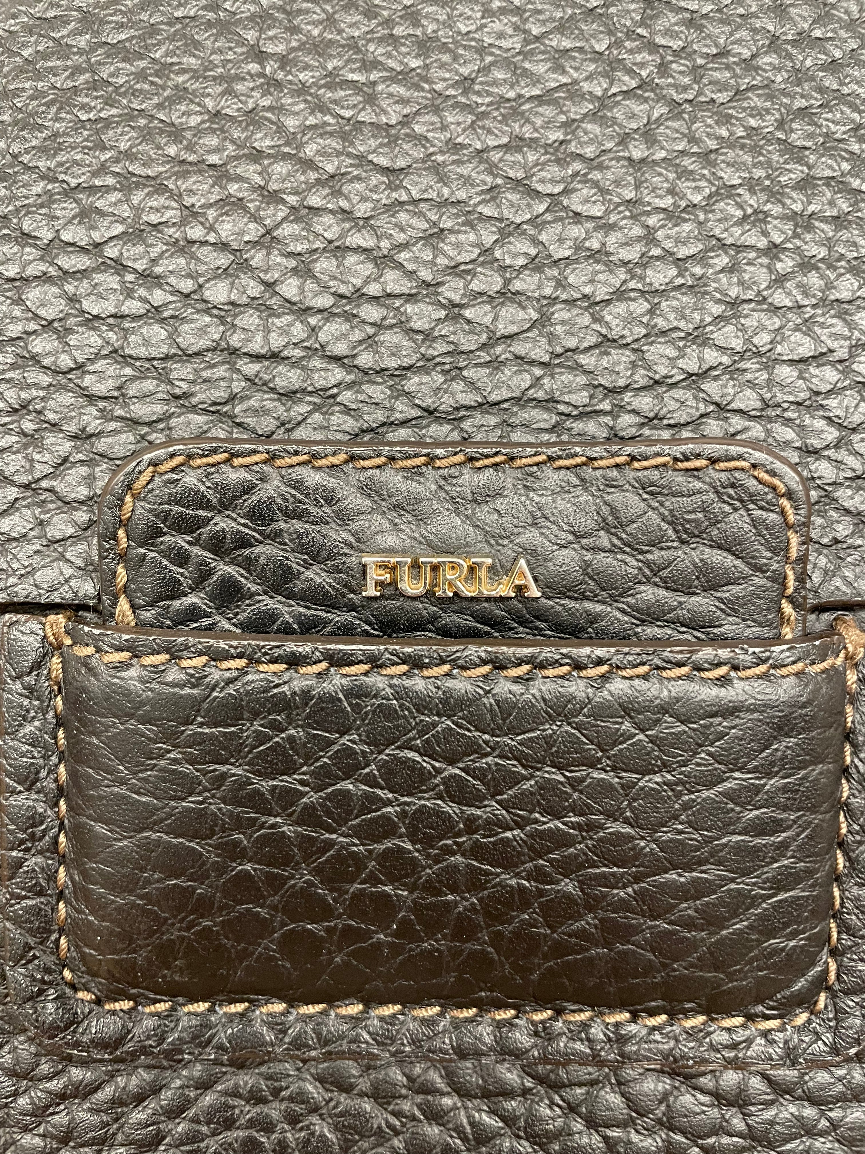 Furla tas zwart leer met dustbag