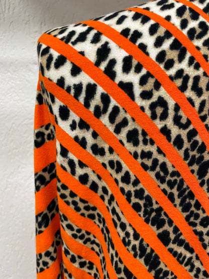 Blumarine vest maat 44 XXL oranje bruin zwart animal