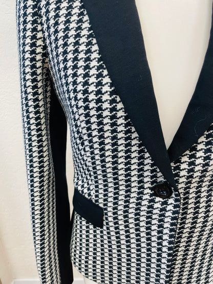 Vanilia blazer colbert zwart wit pied de poule ruit maat M 38