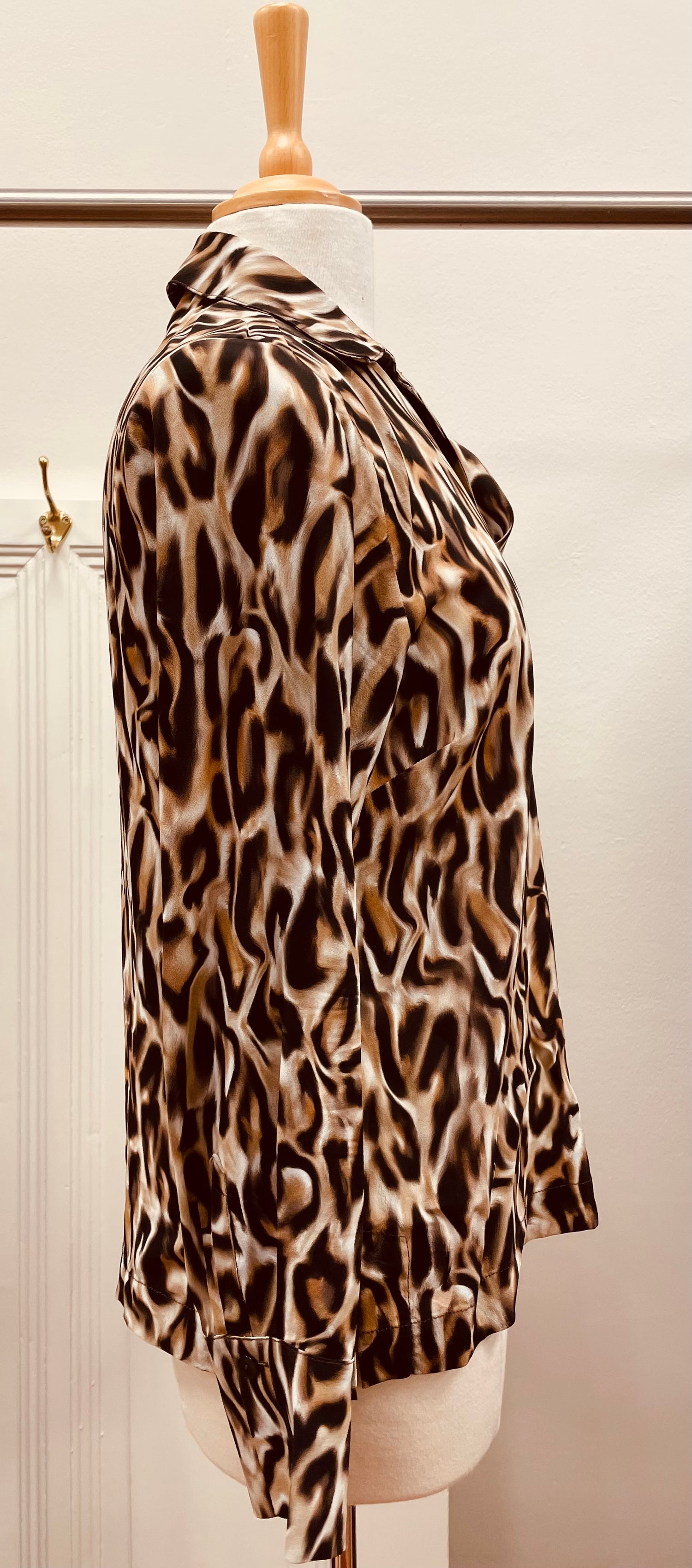 Kyra blouse maat M 38 leopard print zwart bruin ecru viscose