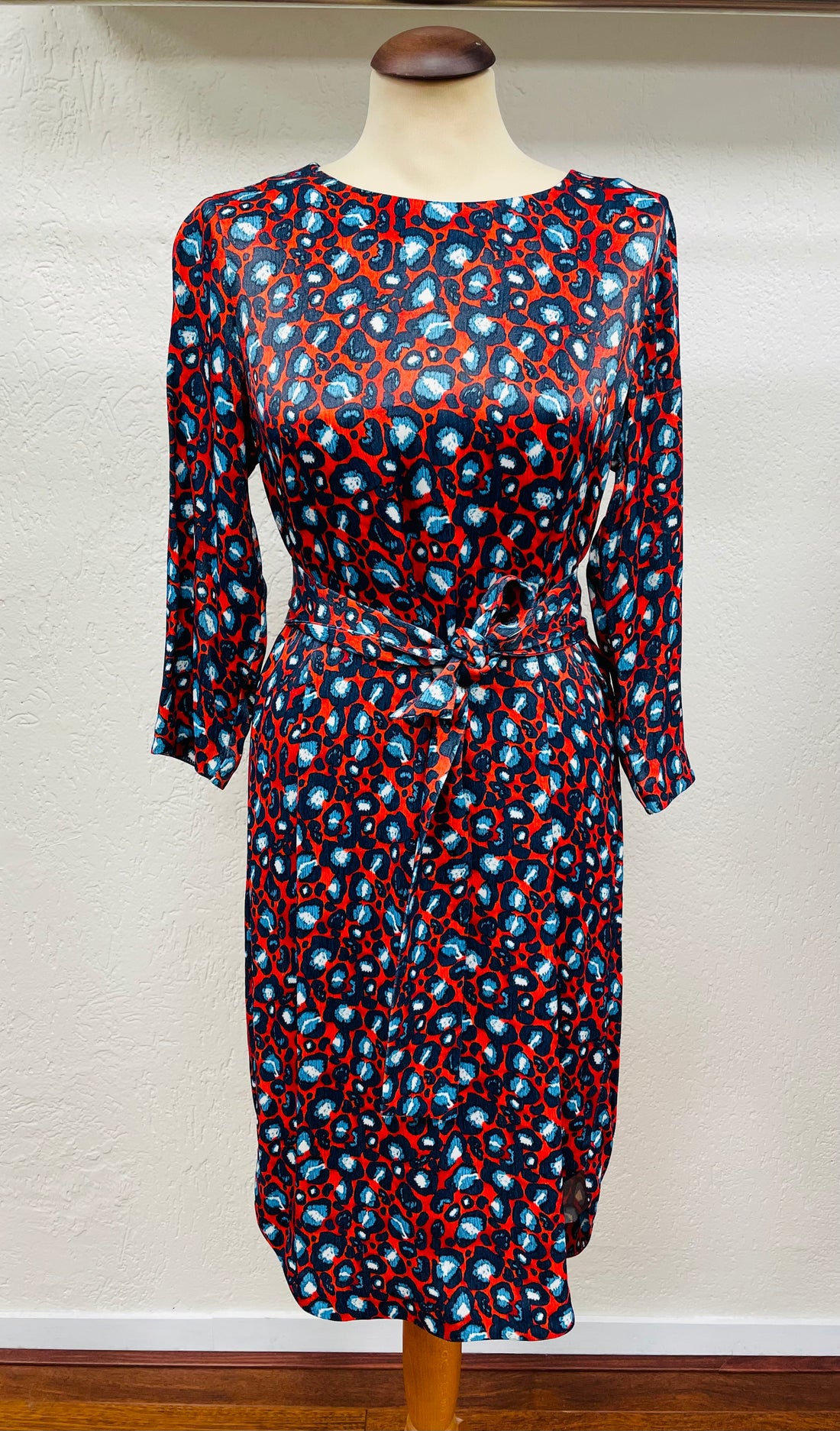 Sissy Boy jurk maat S 36 rood blauw animal print viscose