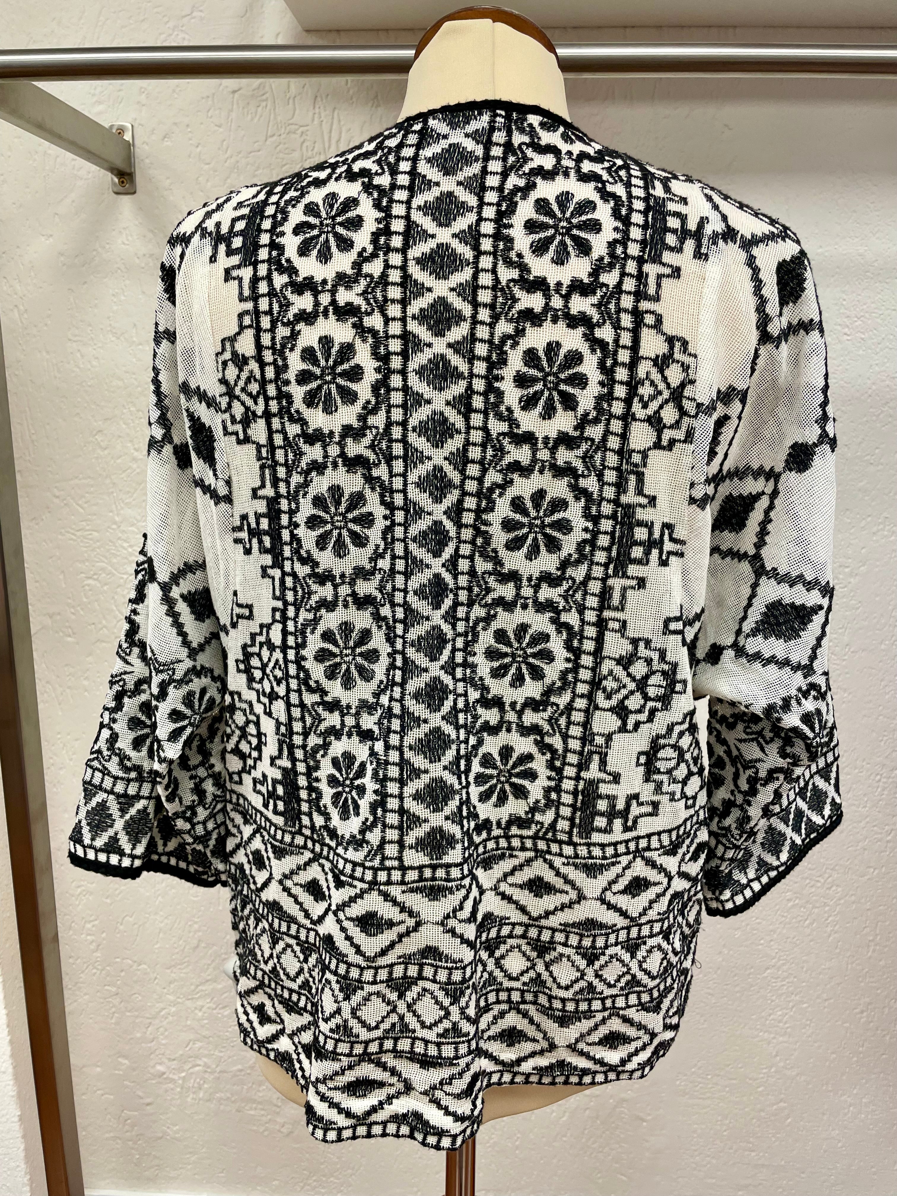 Antik Batik blouse zwart wit maat L 40