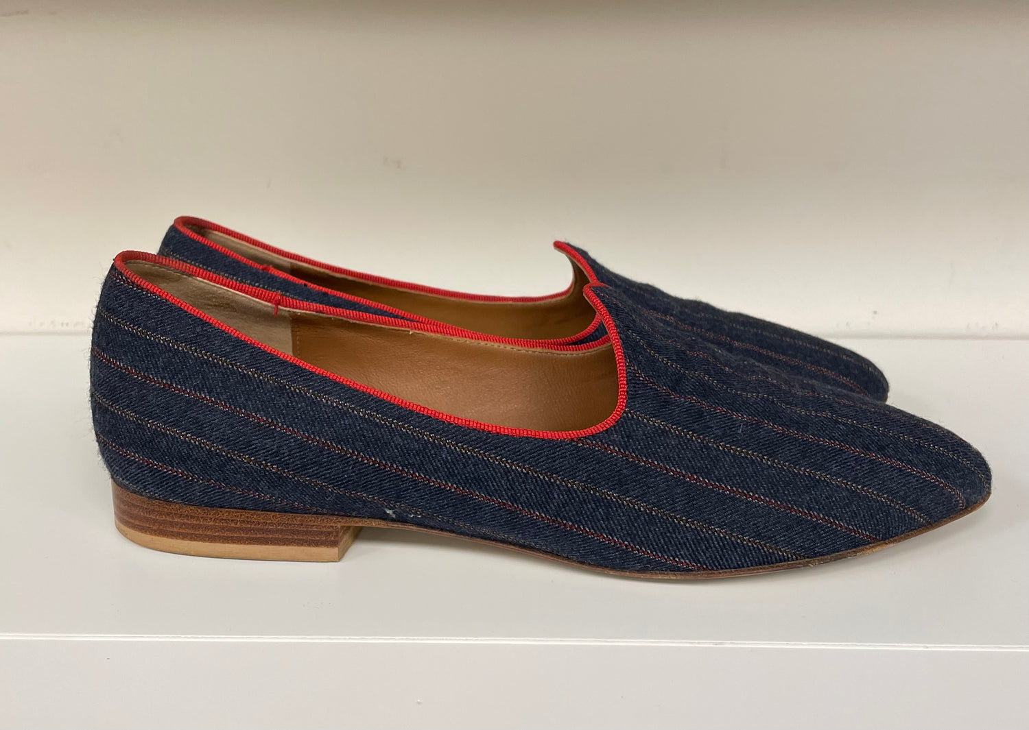 Le Monde Beryl schoenen ballerina maat 38 donkerblauw jeans rood