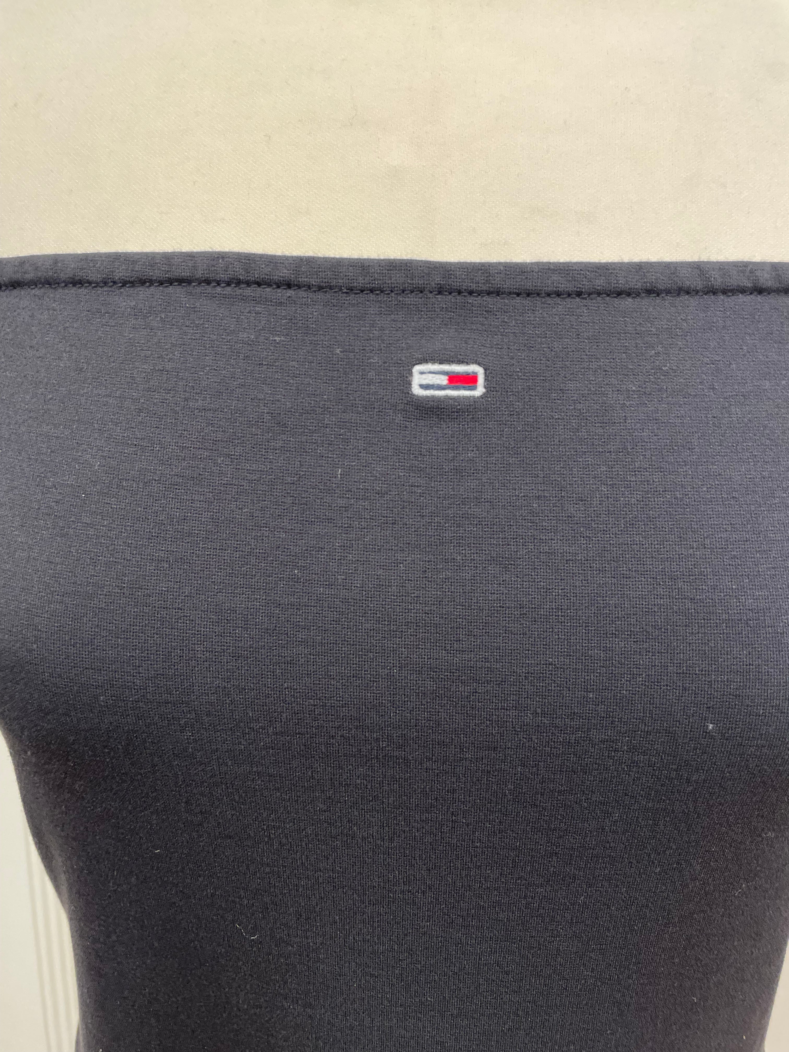 Tommy Hilfiger jurk Dress maat L 40 zwart tricot lang split