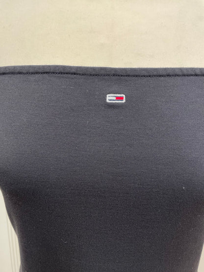 Tommy Hilfiger jurk Dress maat L 40 zwart tricot lang split