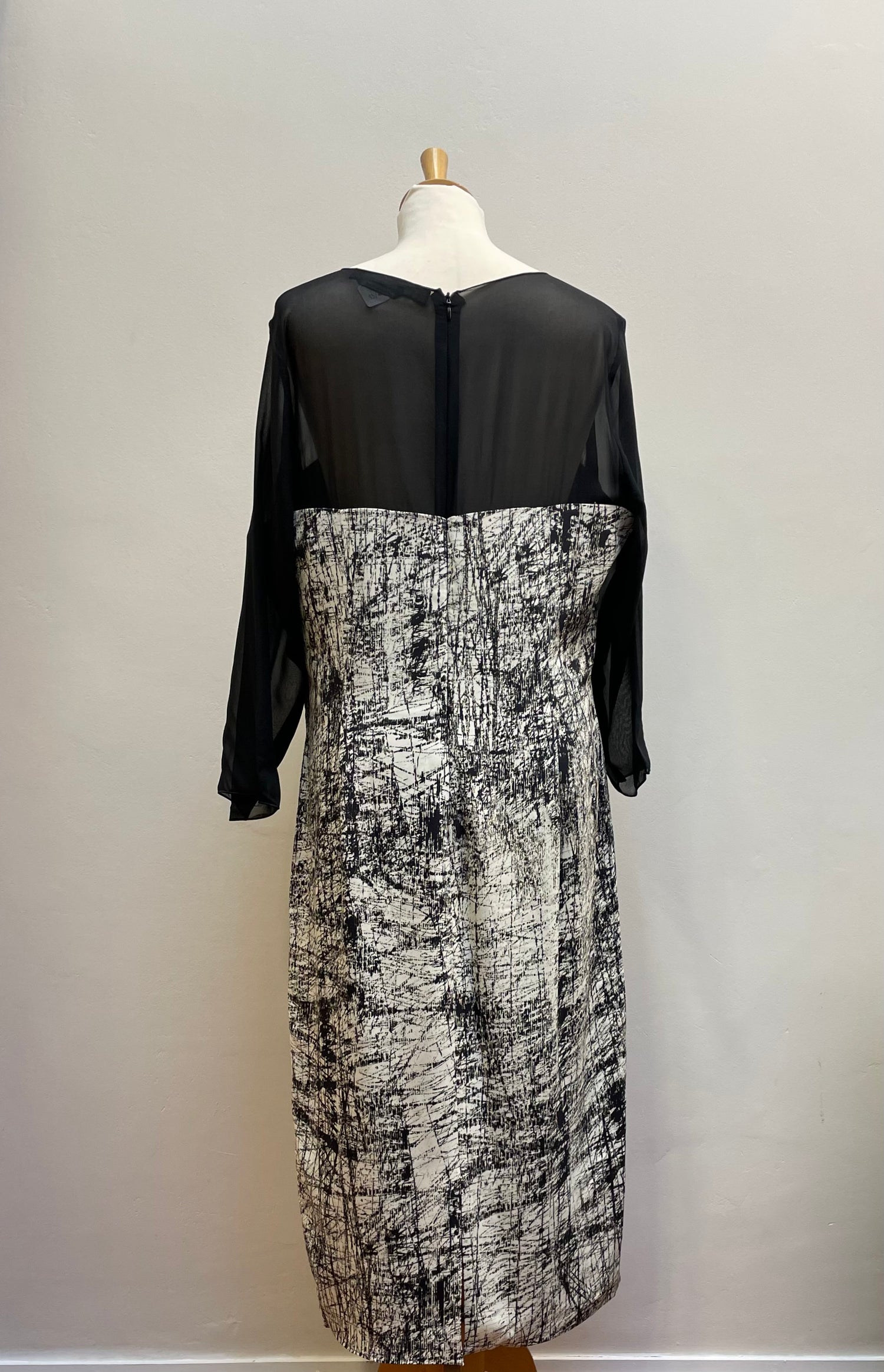 Marina Rinaldi jurk maat 42 /44 zwart wit