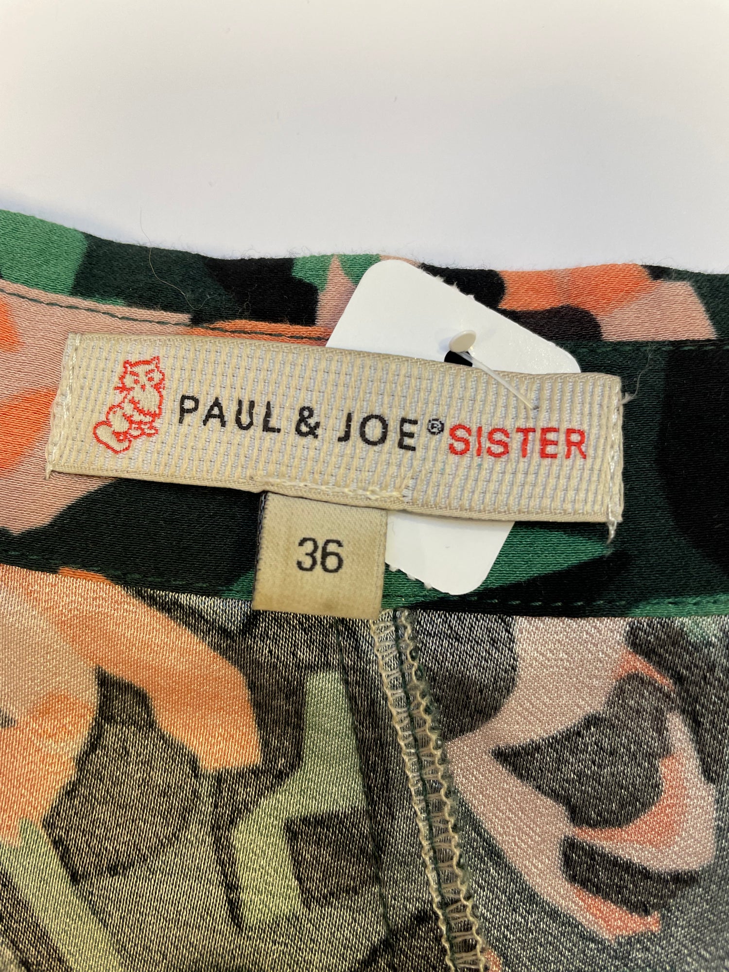 Paul &amp; Joe sister jurk tuniek blouse maat S 36 donkergroen zalm groen viscose