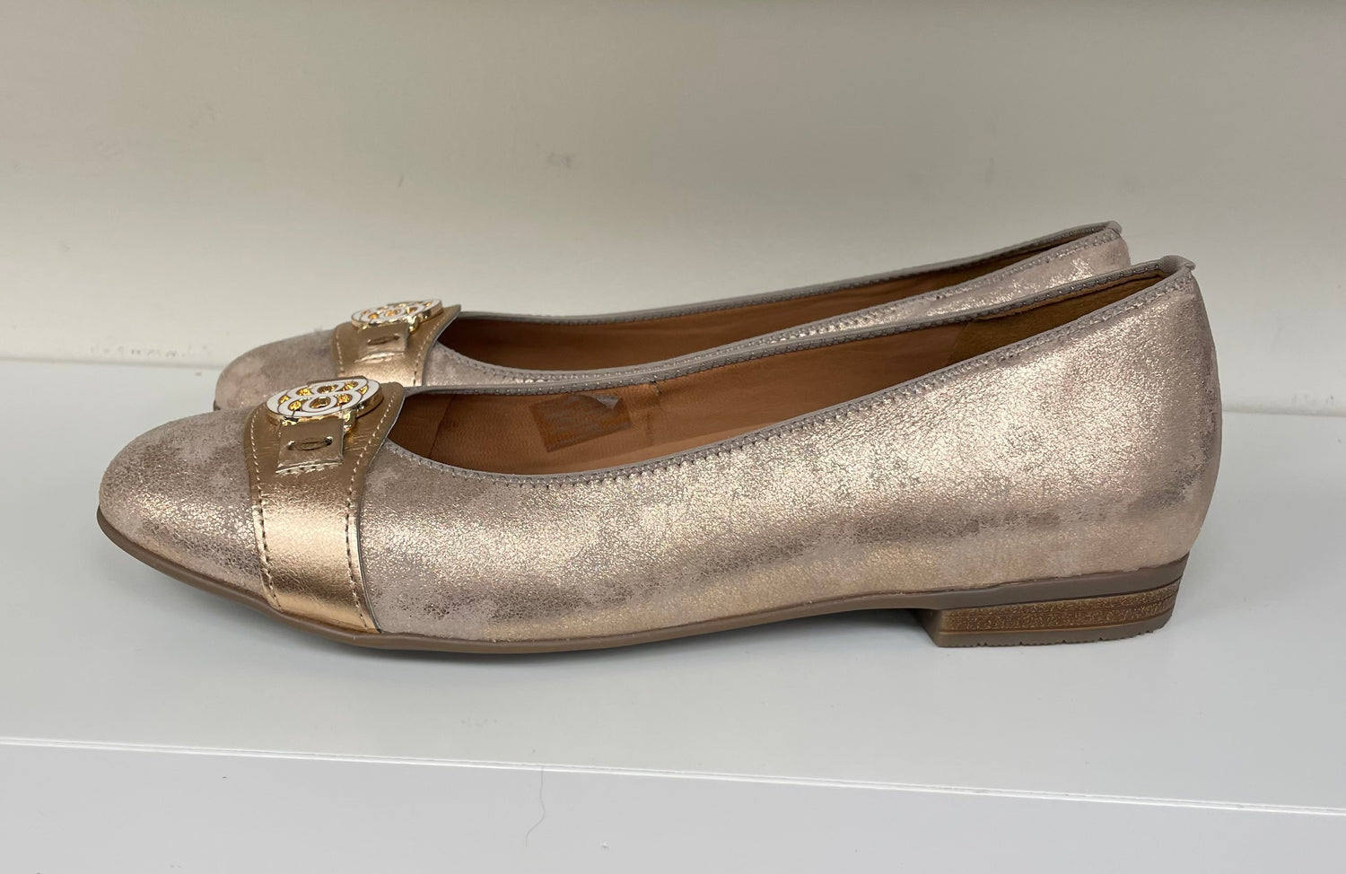 Ara schoenen goud instappers maat 6 1/2 (40) nieuwstaat