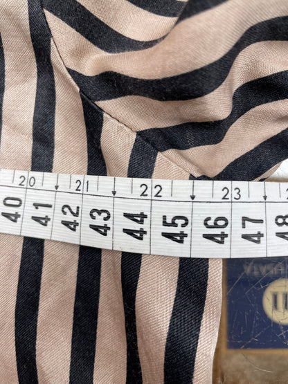 Scotch &amp; Soda blouse maat S 36 streep beige zwart satijn
