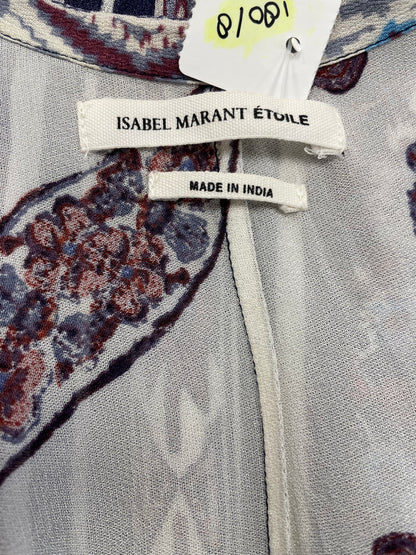 Isabel Marant Etoile blouse top wit blauw viscose maat 1 /34 /36 XS S