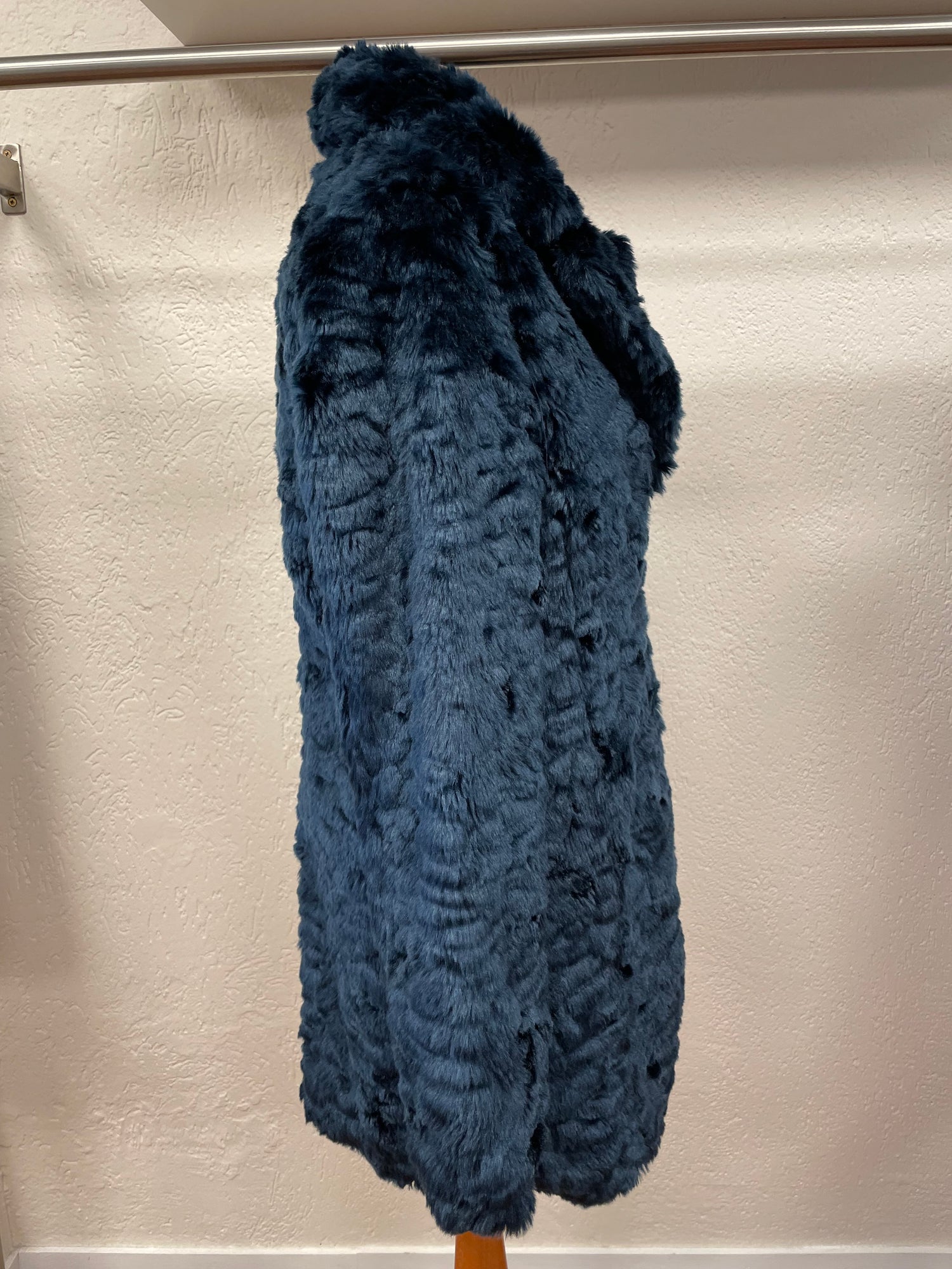 Geisha jas faux fur winterjas maat S 36 petrol blauw