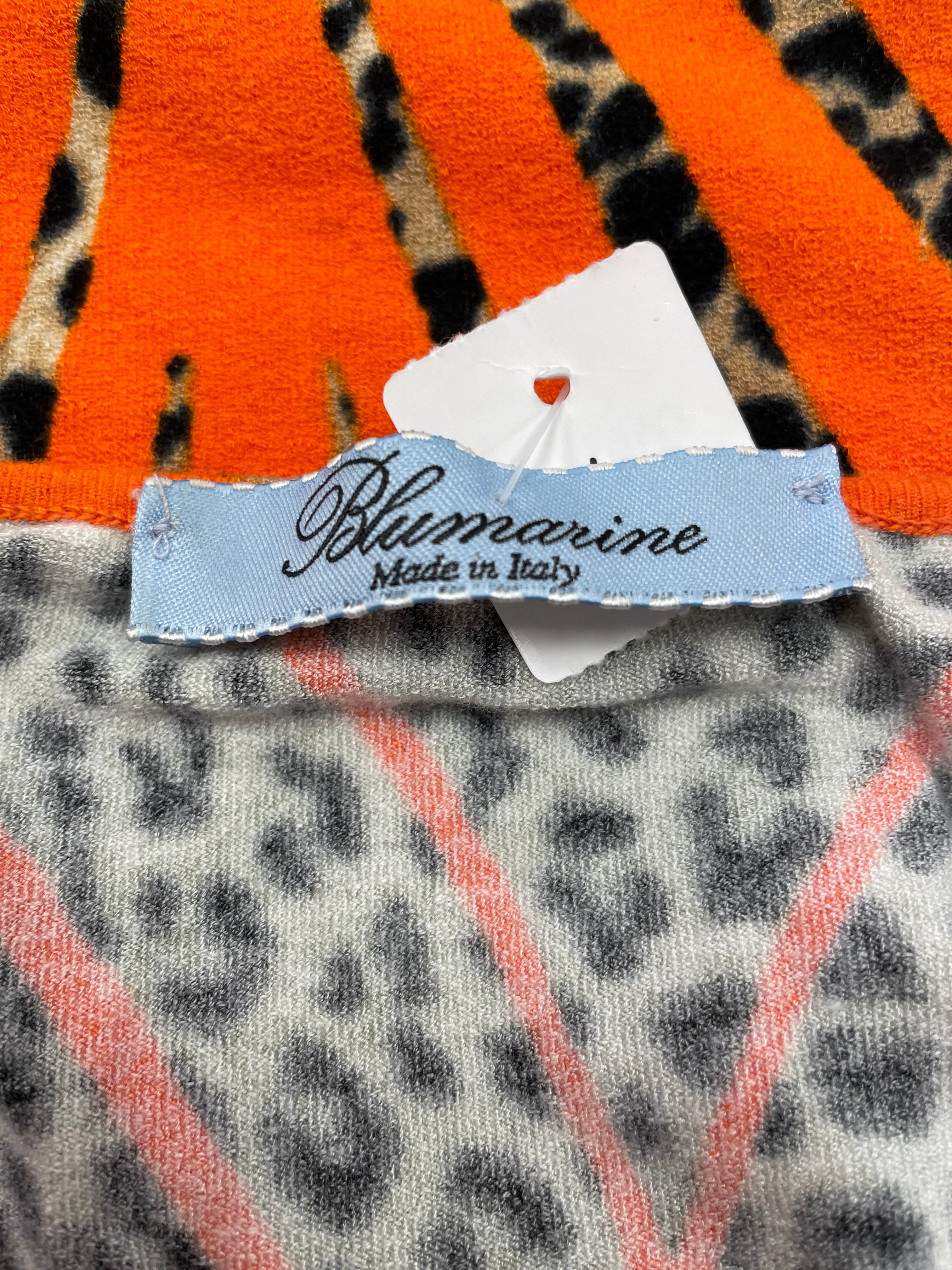 Blumarine top oranje animal bruin zwart maat 44 XXL