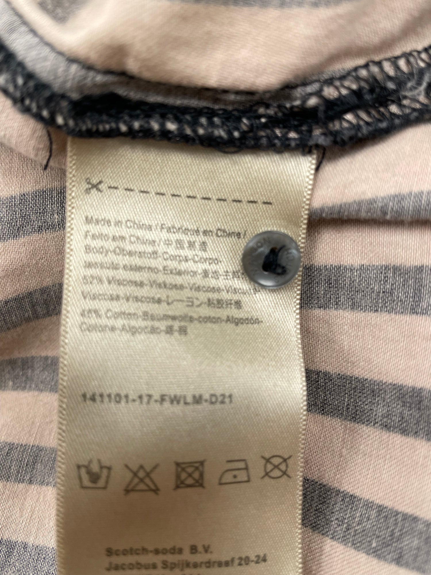 Scotch &amp; Soda blouse maat S 36 streep beige zwart satijn