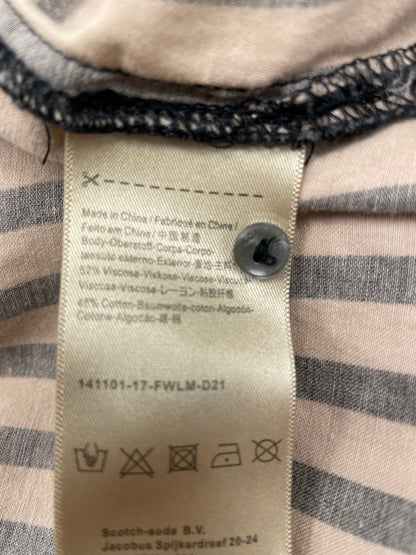 Scotch &amp; Soda blouse maat S 36 streep beige zwart satijn