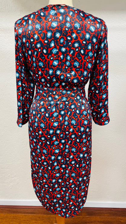 Sissy Boy jurk maat S 36 rood blauw animal print viscose