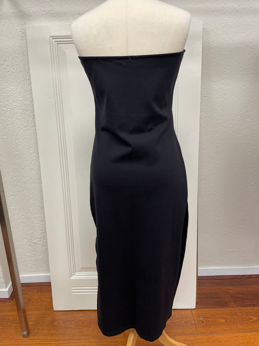 Tommy Hilfiger jurk Dress maat L 40 zwart tricot lang split