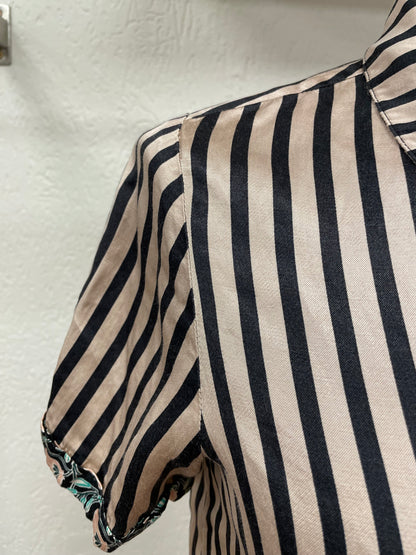 Scotch &amp; Soda blouse maat S 36 streep beige zwart satijn