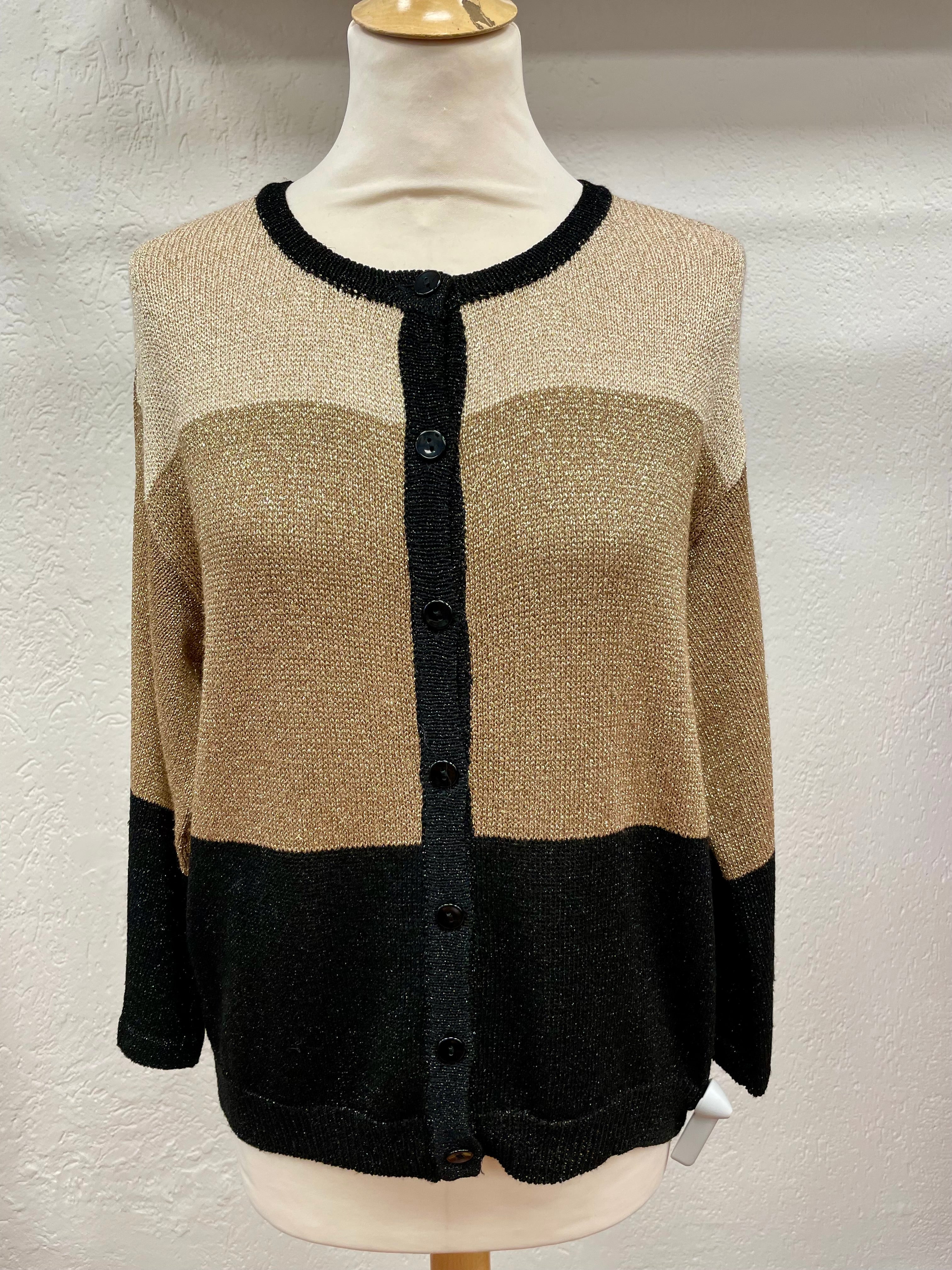 Summum vest maat L 40 goud zwart glitter