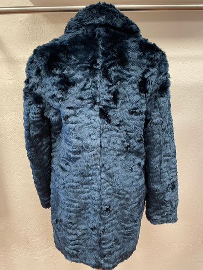 Geisha jas faux fur winterjas maat S 36 petrol blauw