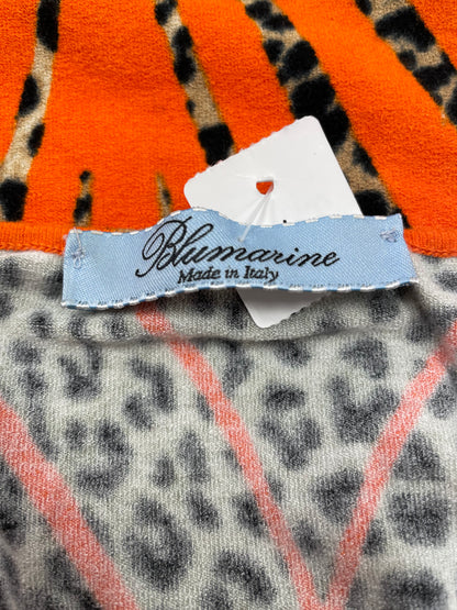 Blumarine vest maat 44 XXL oranje bruin zwart animal