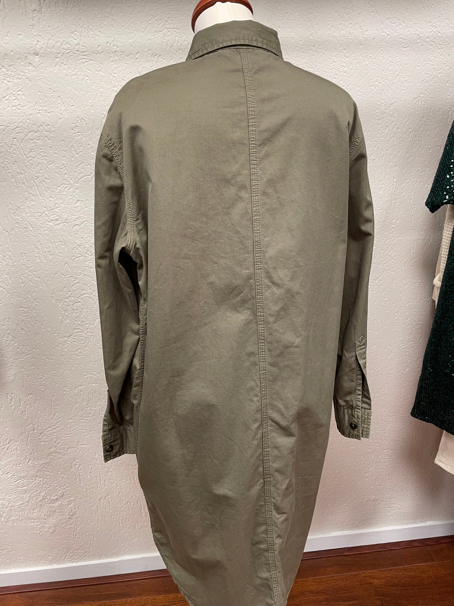 Closed jurk tuniek blouse maat XL 42 donkergroen katoen linnen