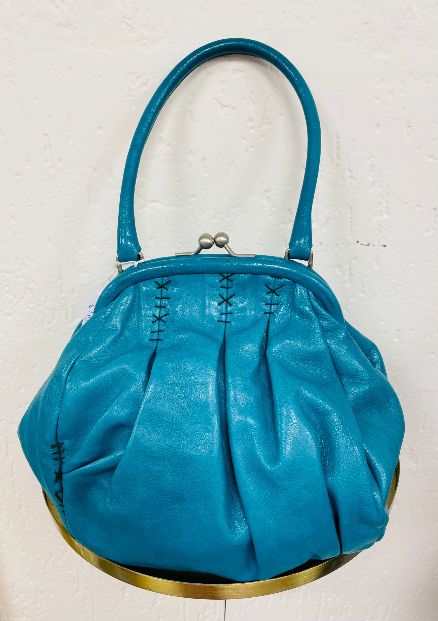 Miu Miu tas leer turquoise vintage