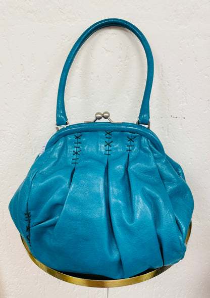 Miu Miu tas leer turquoise vintage