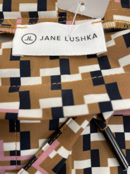 Jane Lushka broek travelstof maat XS 34 bruin zwart wit