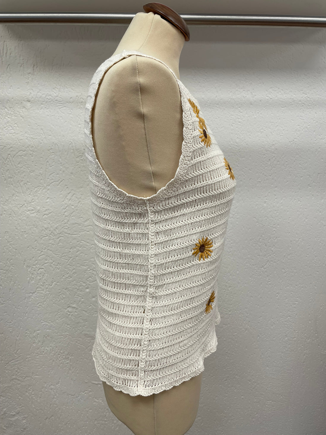 Esqualo top nieuw maat S 36 knitted ecru bloemen