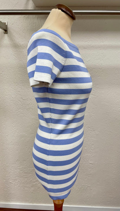 Nikkie trui top maat XL / L (40/42) blauw wit strepen