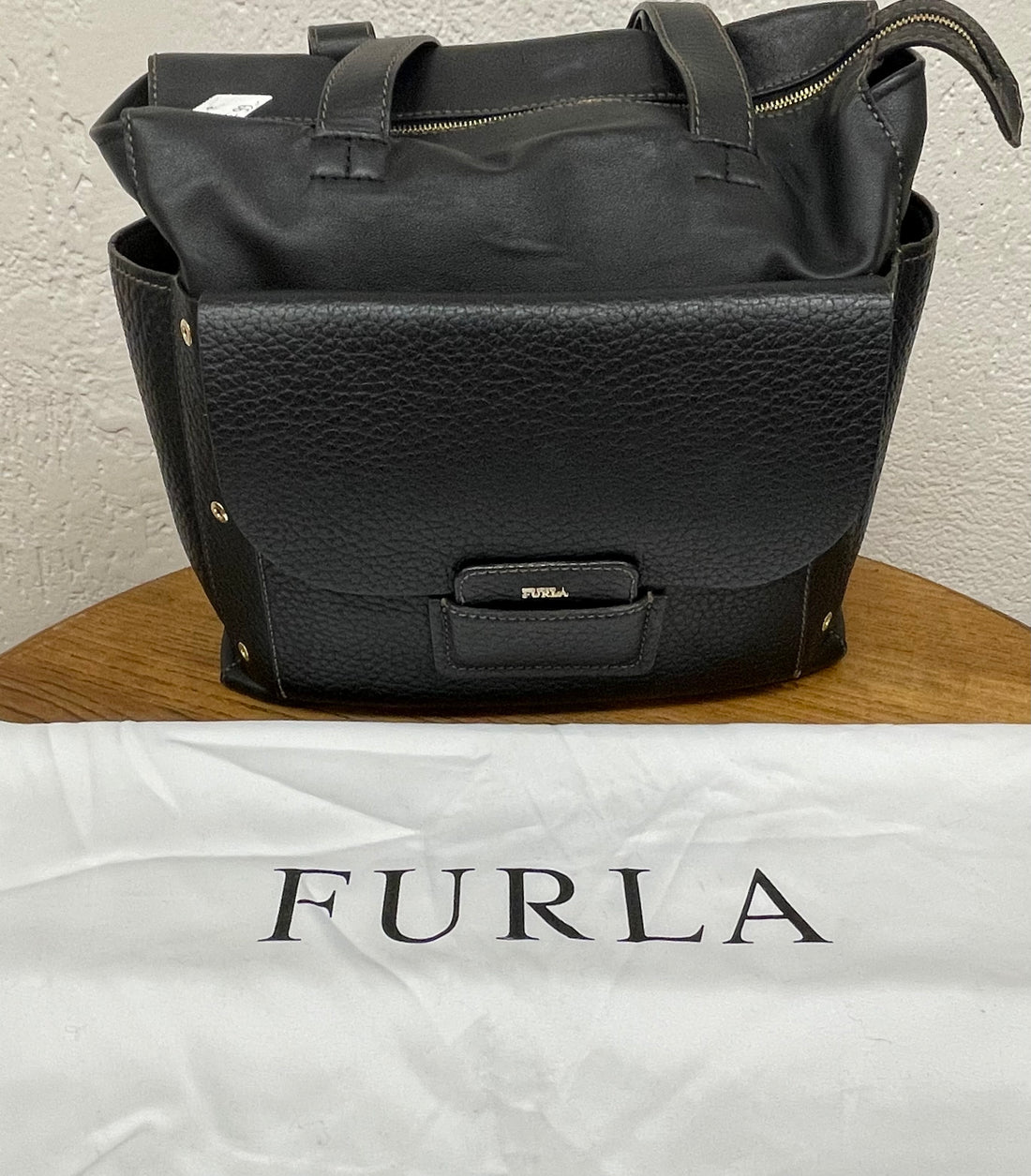 Furla tas zwart leer met dustbag