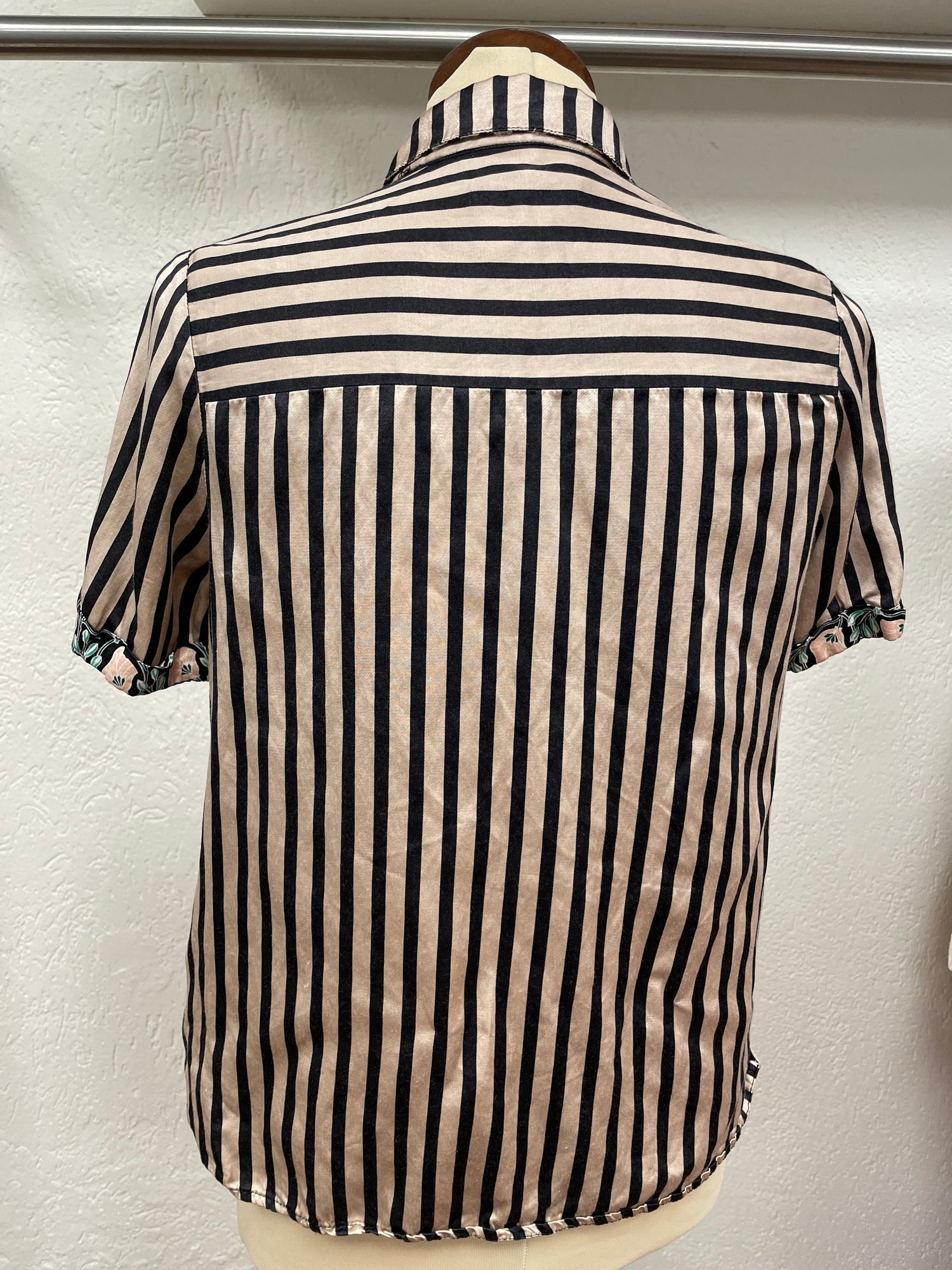 Scotch &amp; Soda blouse maat S 36 streep beige zwart satijn