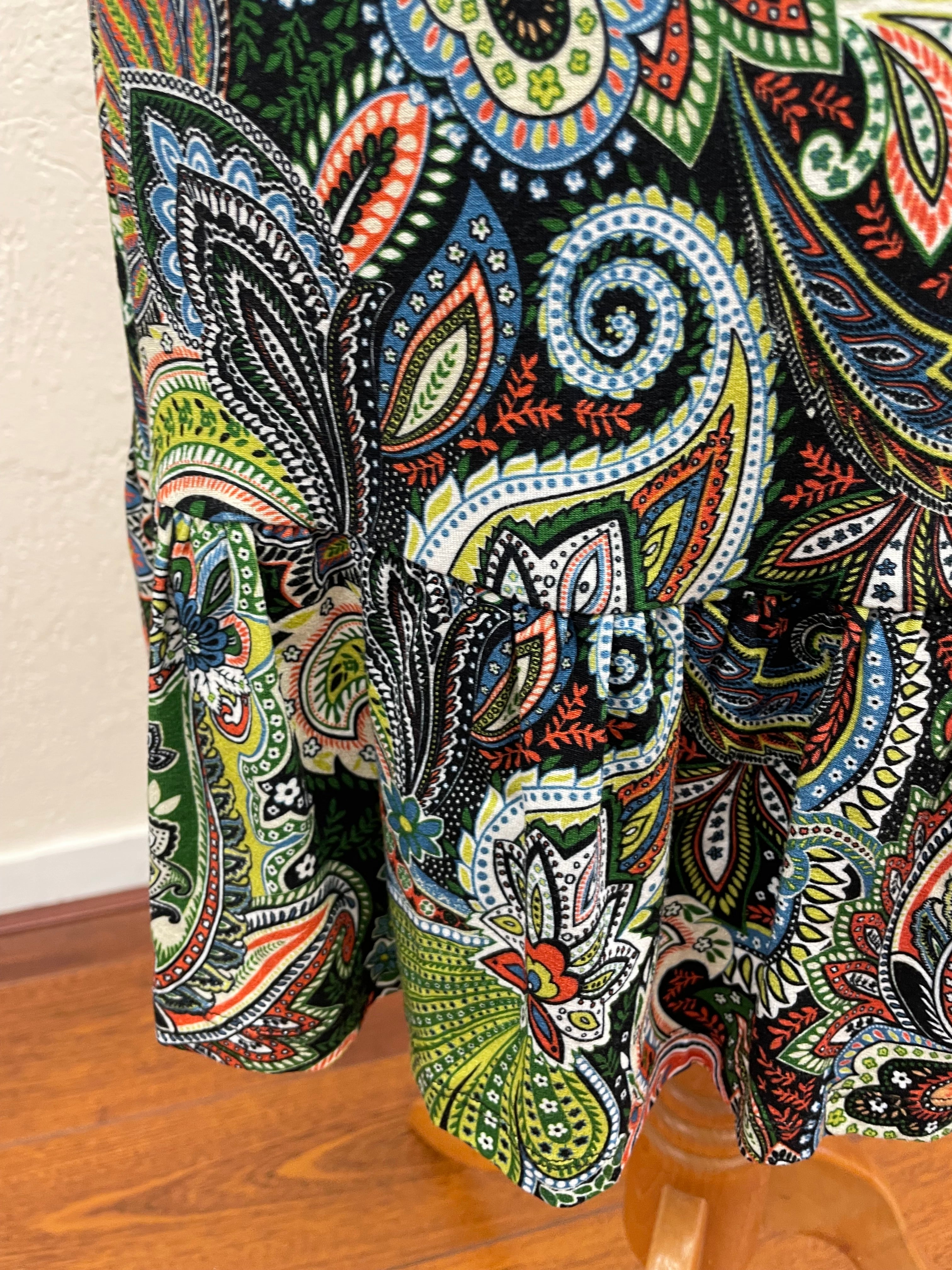 Geisha rok maat S 36 zwart groen Paisley tricot