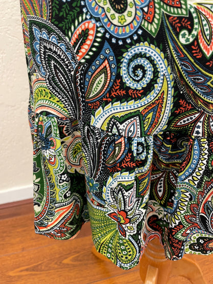 Geisha rok maat S 36 zwart groen Paisley tricot
