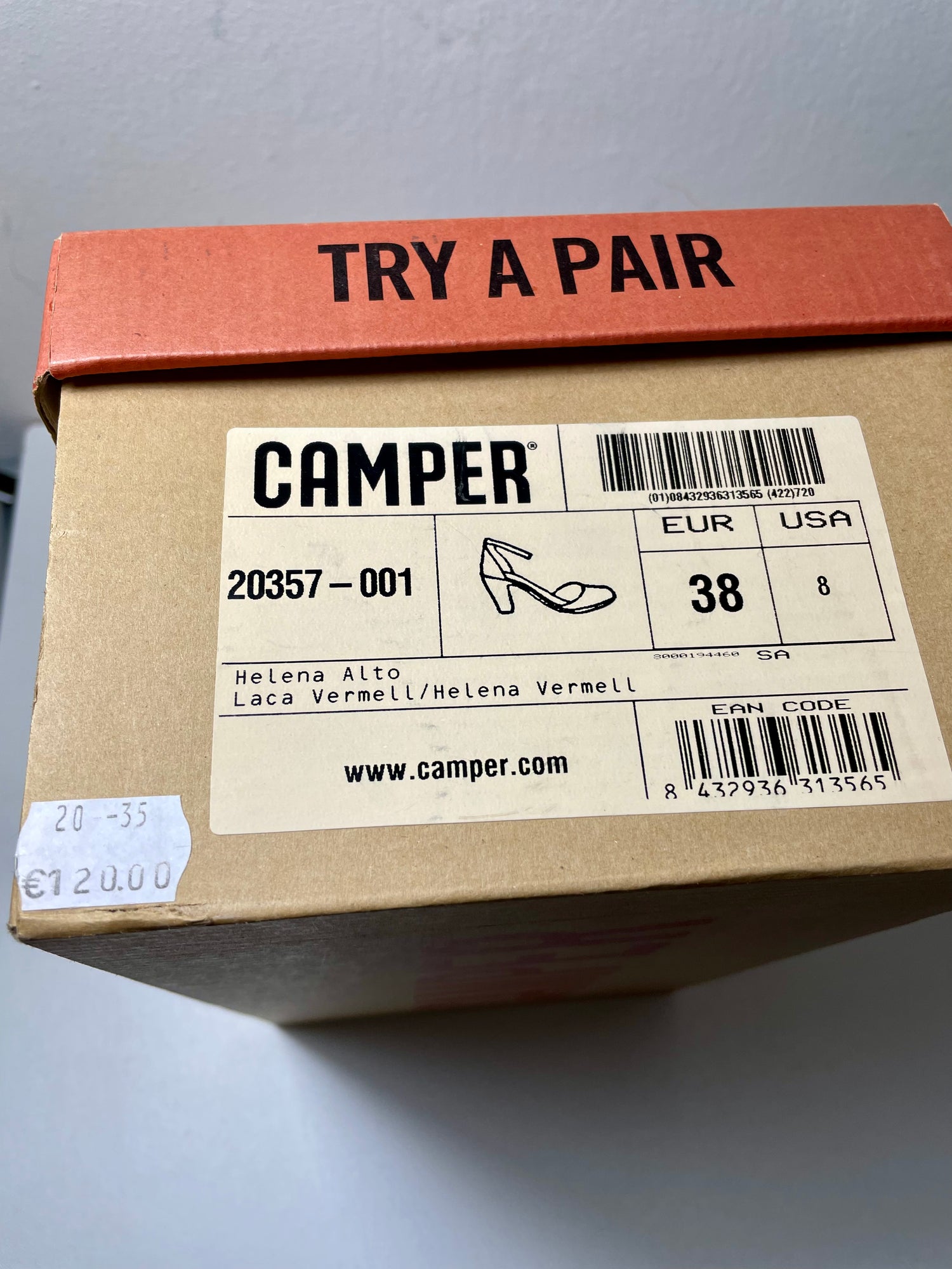 Camper pumps rood lak leer maat 38