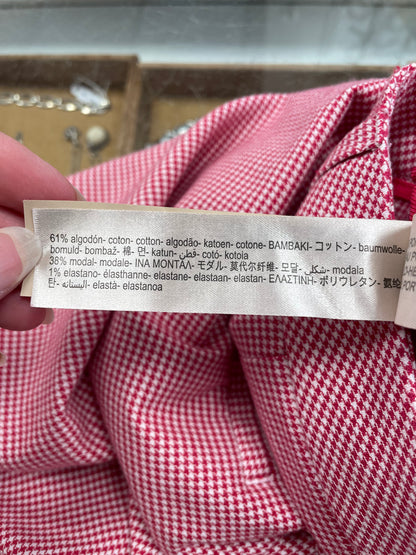 Massimo Dutti broek rood wit ruit